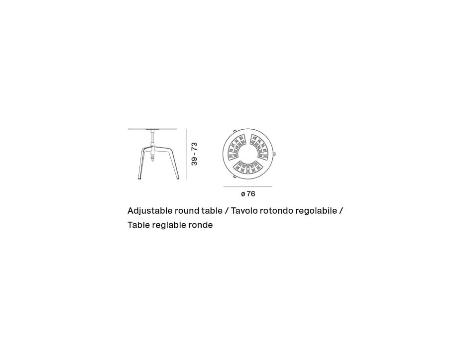 Aluminiowy stół ogrodowy z regulacją wysokości Made in Italy - Amata Viadurini