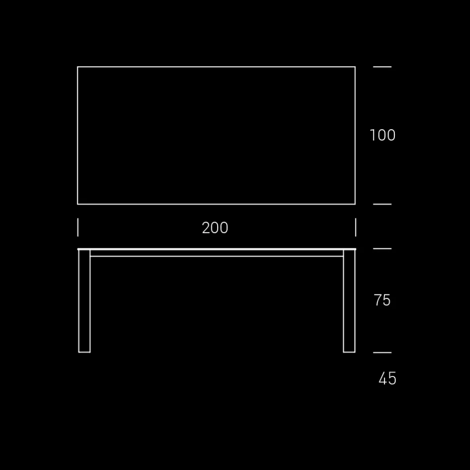 Stół ogrodowy HPL z aluminiową konstrukcją Made in Italy - Carl Viadurini