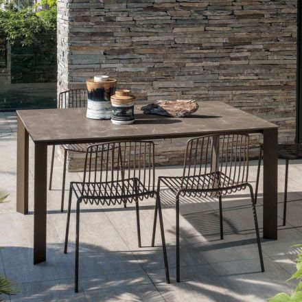 Stół ogrodowy HPL z aluminiową konstrukcją Made in Italy - Carl Viadurini
