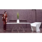 Nowoczesny stół ogrodowy z polipropylenu i stali nierdzewnej Faz Vondom Viadurini