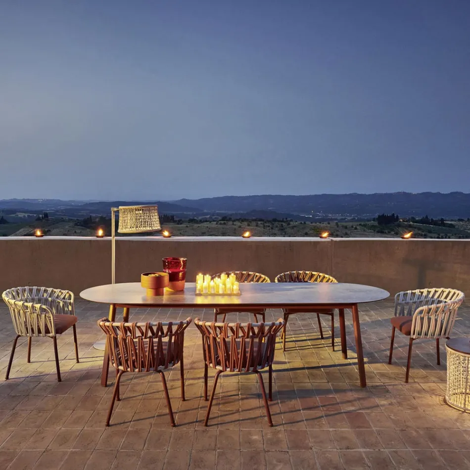 Kolorowy stół ogrodowy Hpl Top Made in Italy - Emma by Varaschin Viadurini