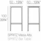 Stół ogrodowy Spritz firmy Vondom z polipropylenu i włókna szklanego Viadurini