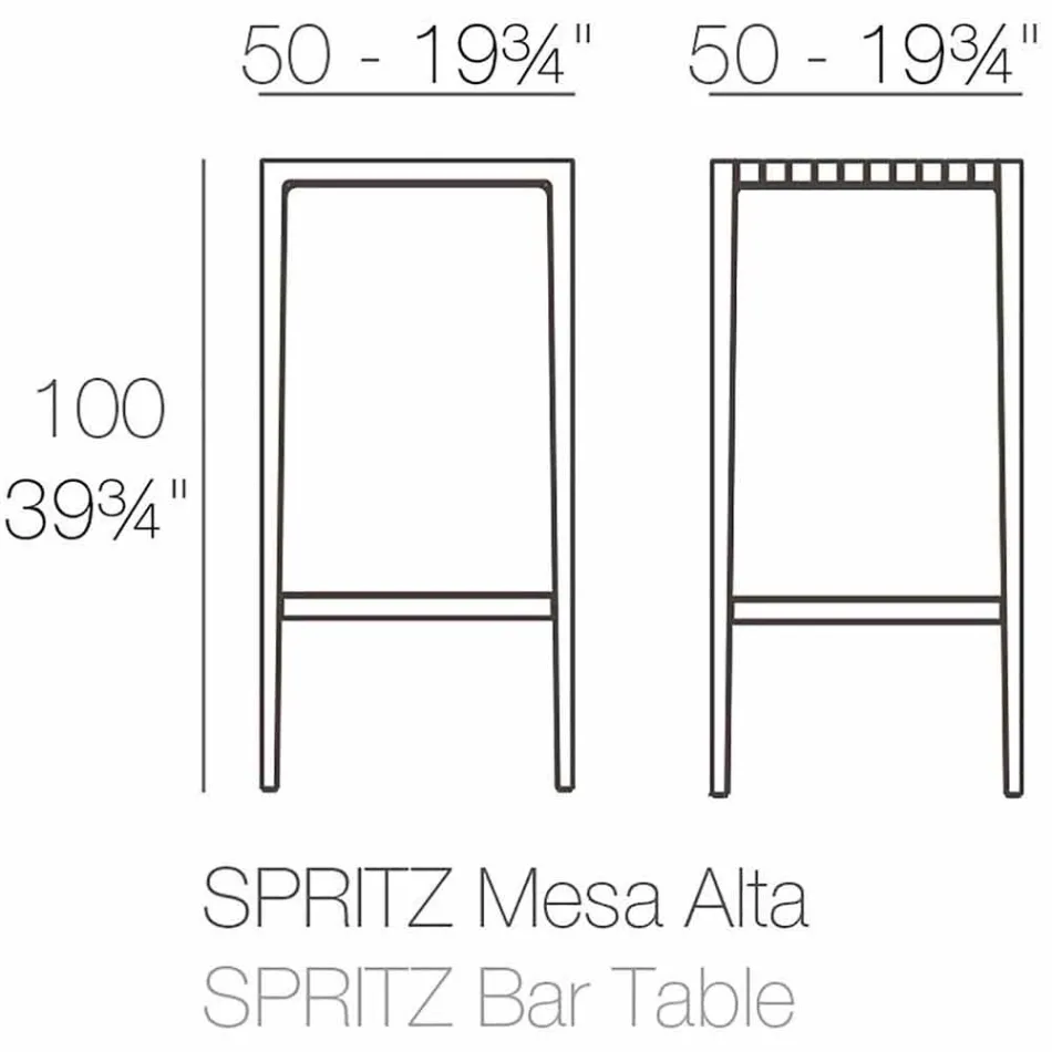 Stół ogrodowy Spritz firmy Vondom z polipropylenu i włókna szklanego Viadurini
