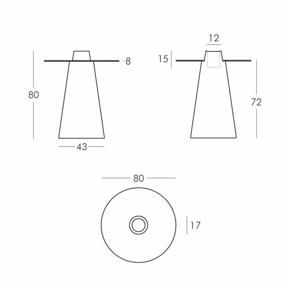 Szkło polietylenowe ze szkła stołowego Bright Indoor Table Slide Peak (H80) wyprodukowane we Włoszech Viadurini