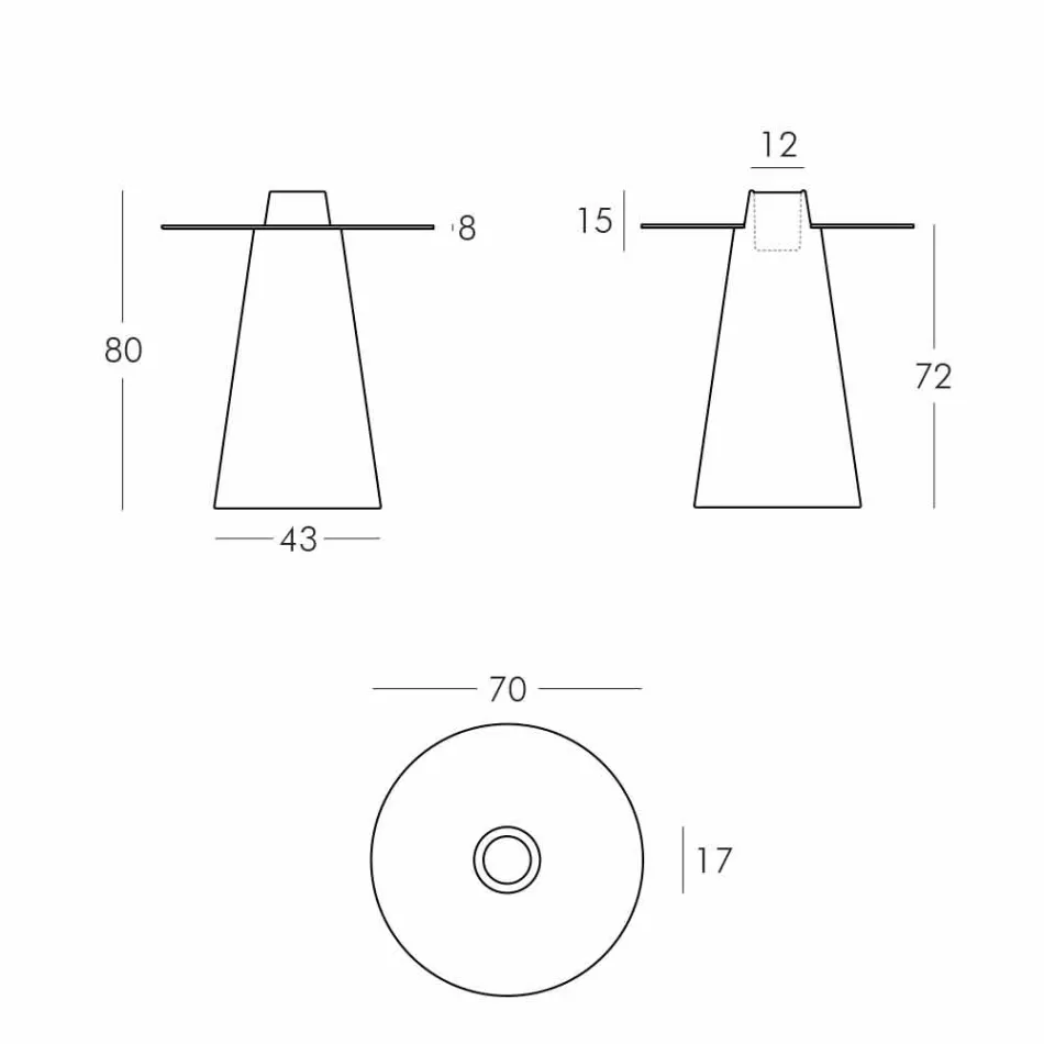 Szkło polietylenowe ze szkła stołowego Bright Indoor Table Slide Peak (H80) wyprodukowane we Włoszech Viadurini