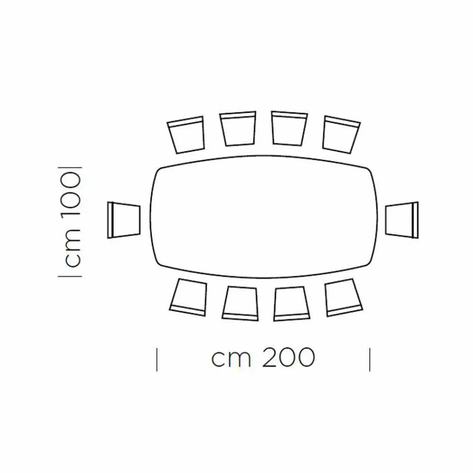 Stół do jadalni w kształcie beczki z fornirowanym blatem Made in Italy - Settimmio Viadurini