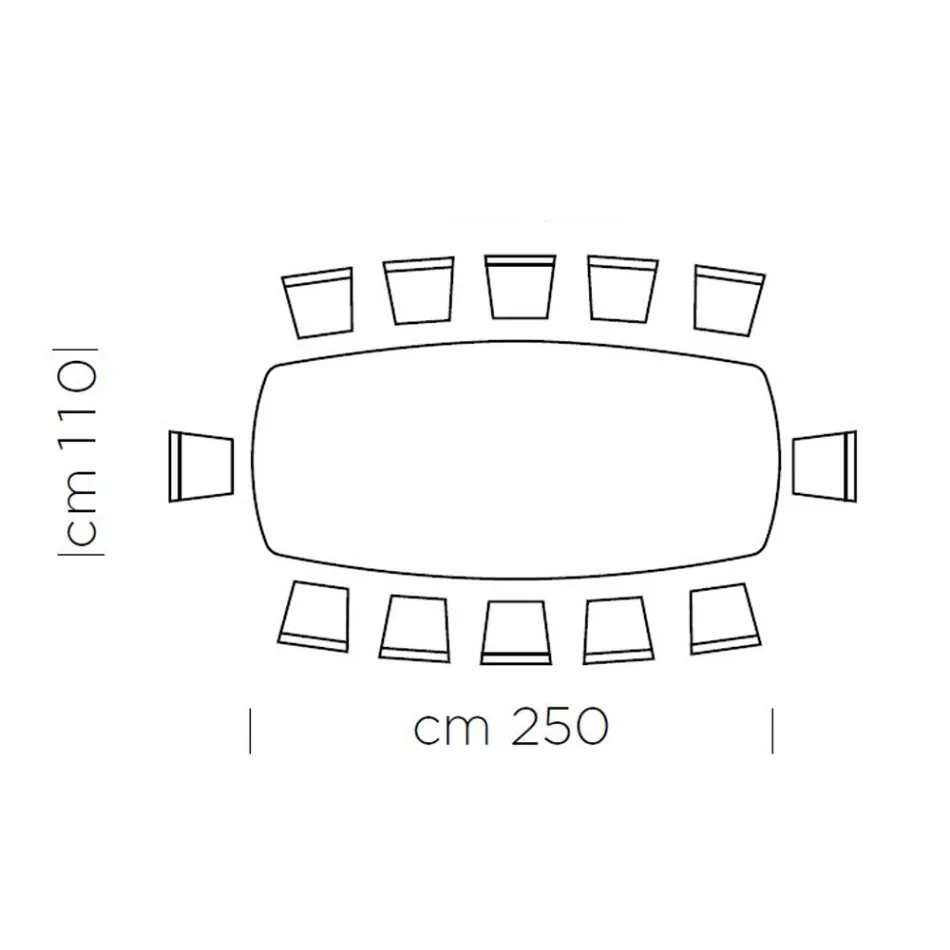 Luksusowy stół do jadalni w kształcie beczki wykonany we Włoszech z Fenix i stali - Settimmio Viadurini