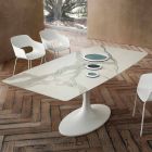 Stół do jadalni z beczki z laminatu i syntetycznego marmuru Made in Italy - Brontolo Viadurini
