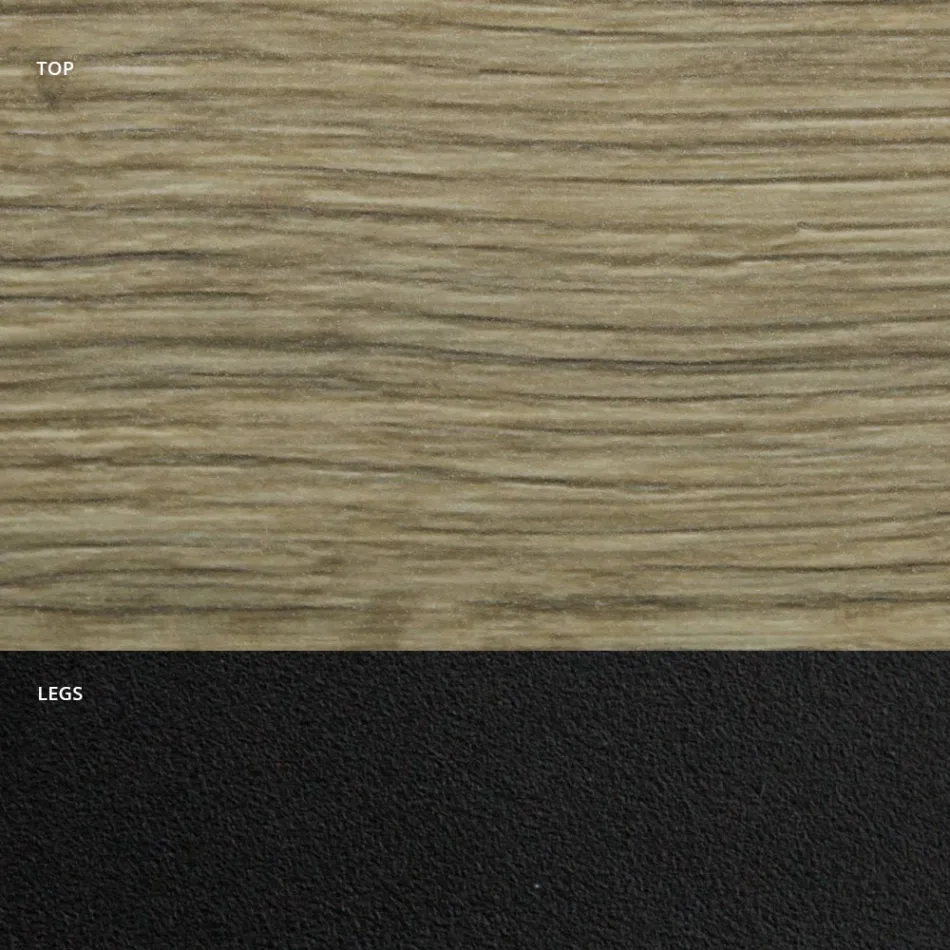 Stół do jadalni w kształcie beczki z laminatu imitującego drewno Made in Italy - Cave Viadurini