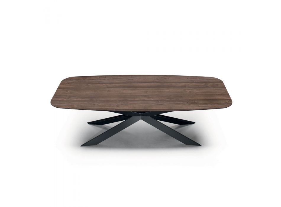 Stół do jadalni w kształcie beczki z laminatu imitującego drewno Made in Italy - Cave Viadurini