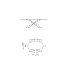 Stół do jadalni w kształcie beczki ze szkła i stali Made in Italy - Cave Viadurini