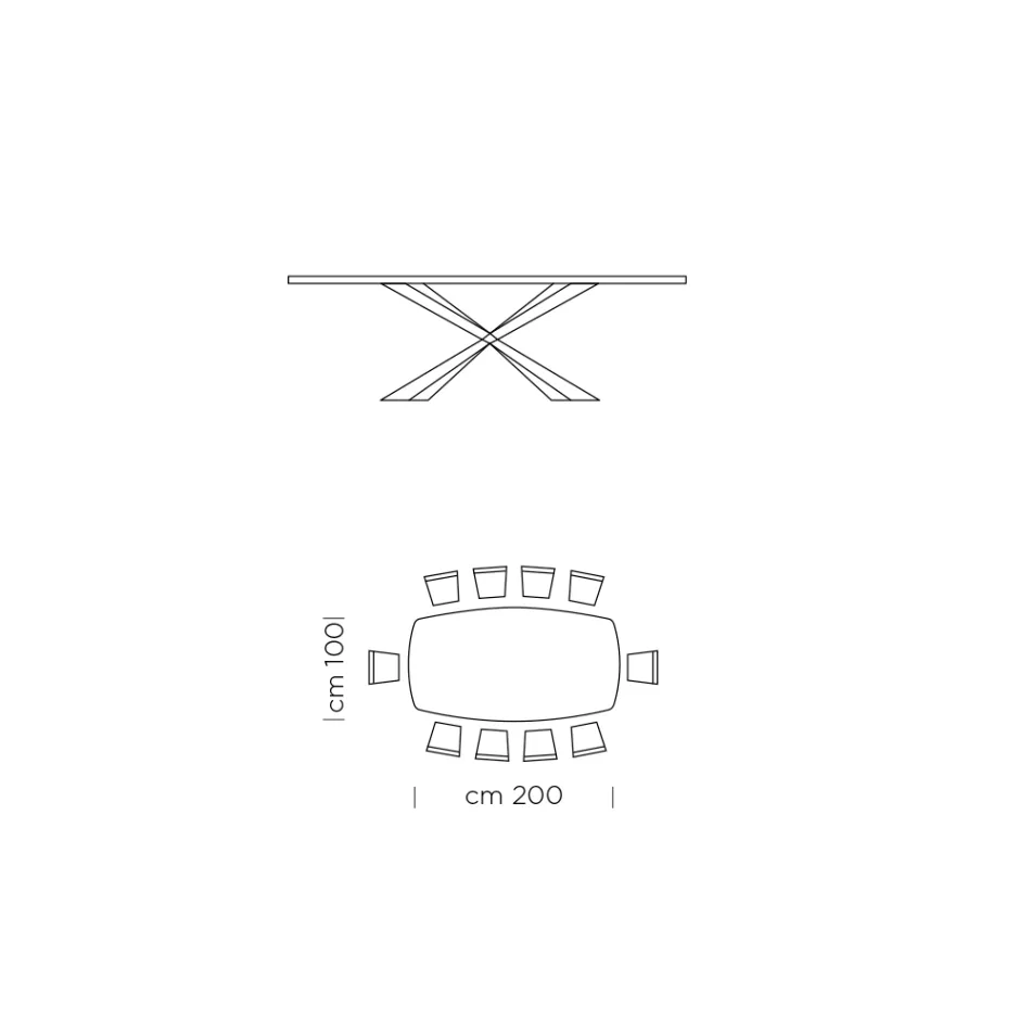 Stół do jadalni w kształcie beczki ze szkła i stali Made in Italy - Cave Viadurini