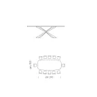 Stół do jadalni w kształcie beczki ze szkła i stali Made in Italy - Cave Viadurini