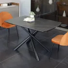 Rozkładany stół jadalny (200/230 cm) ze szkła ceramicznego i metalu - Naisha Viadurini