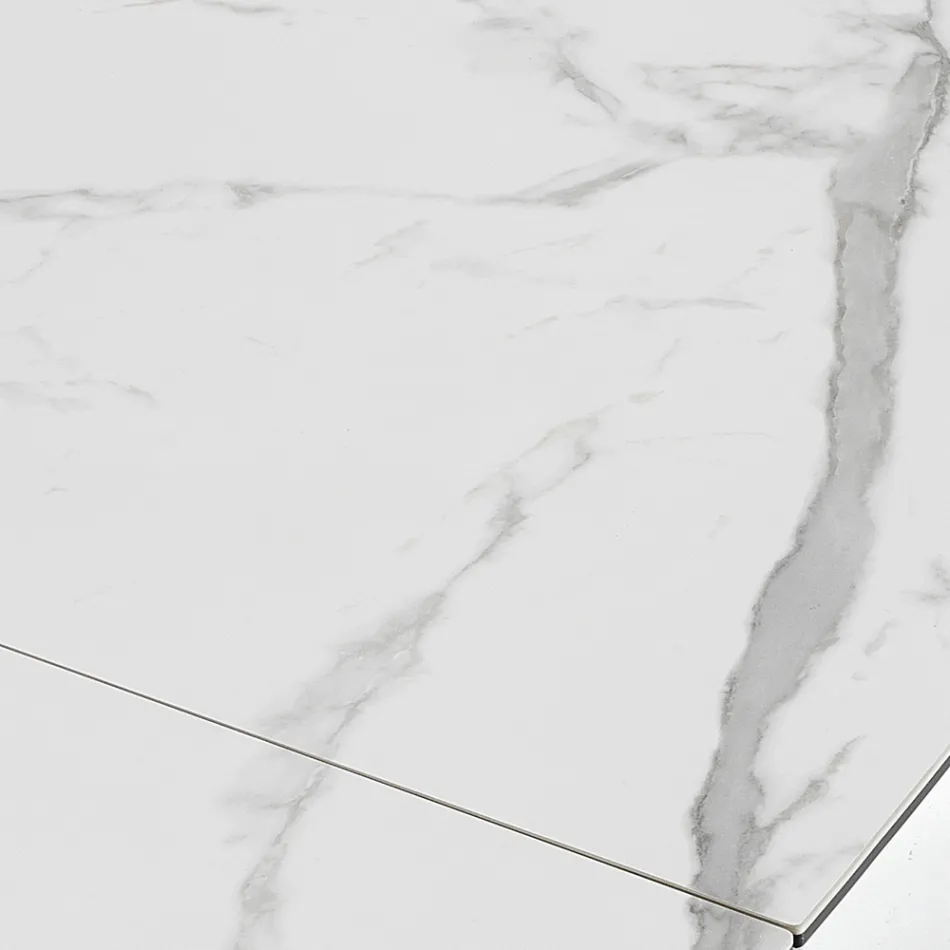 Stół do jadalni rozkładany do 240 cm z ceramiki i stali - Relief Viadurini