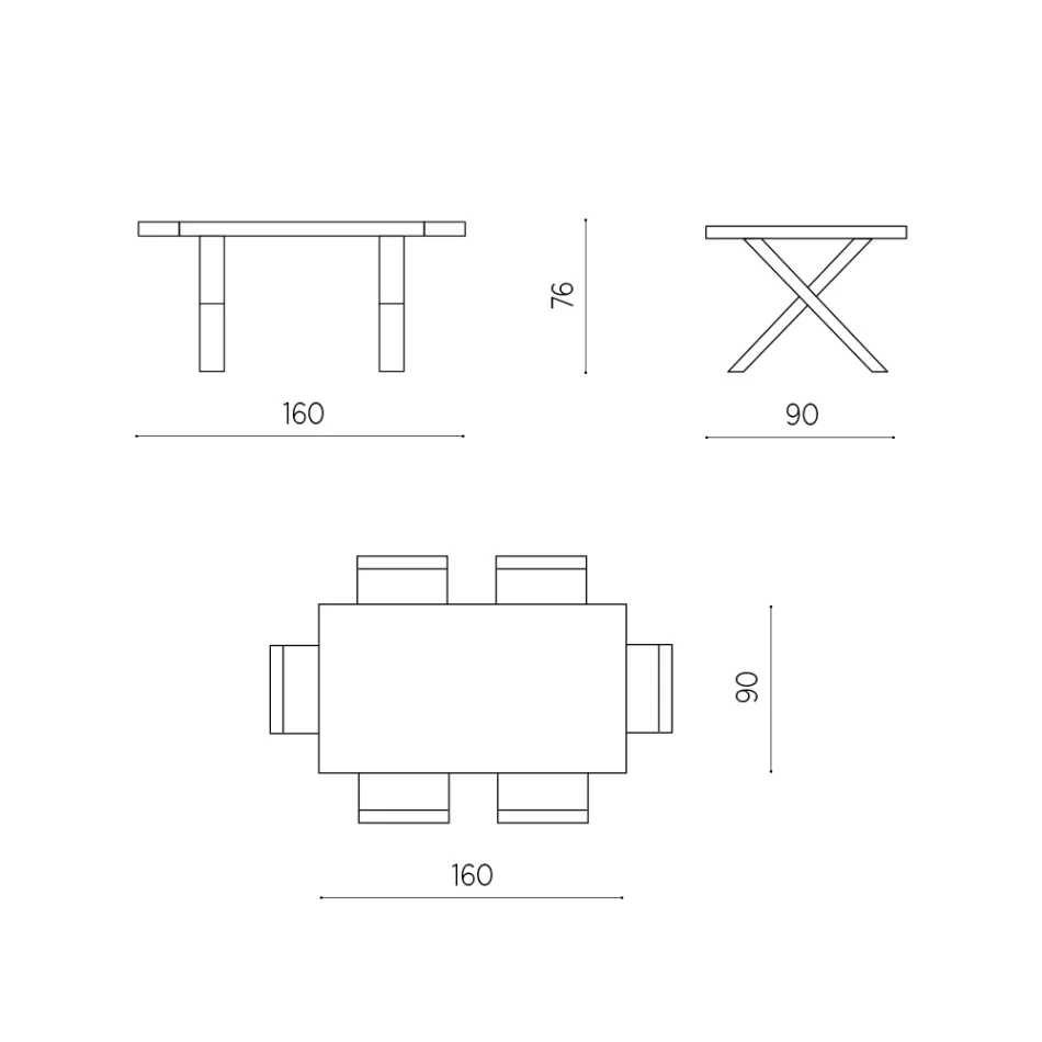 Stół do jadalni rozkładany do 260 cm Nowoczesny efekt betonu - Lenova Viadurini