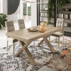 Stół do jadalni rozkładany do 260 cm z efektem drewna Made in Italy - Lenova Viadurini