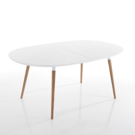 Rozkładany stół do jadalni do 270 cm z Mdf i litego drewna - Maurizio Viadurini