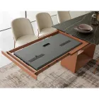 Rozkładany stół do jadalni do 298 cm z ceramiki i metalu Made in Italy - słonecznik Viadurini