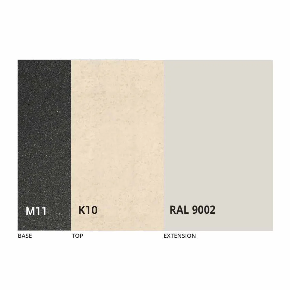 Stół Rozkładany do 298 cm w Blacie Metalowym i Ceramicznym - Anaconda Viadurini