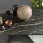 Stół Rozkładany do 298 cm w Blacie Metalowym i Ceramicznym - Anaconda Viadurini