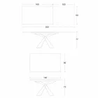 Stół Rozkładany do 298 cm w Blacie Metalowym i Ceramicznym - Anaconda Viadurini