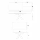 Stół Rozkładany do 298 cm w Blacie Metalowym i Ceramicznym - Anaconda Viadurini