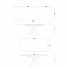 Stół Rozkładany do 298 cm w Blacie Metalowym i Ceramicznym - Anaconda Viadurini