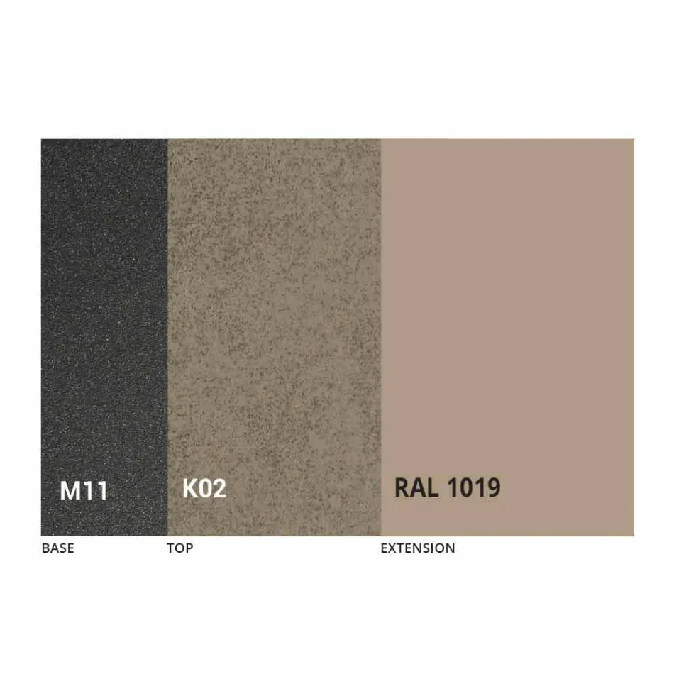 Stół Rozkładany do 298 cm w Blacie Metalowym i Ceramicznym - Anaconda Viadurini