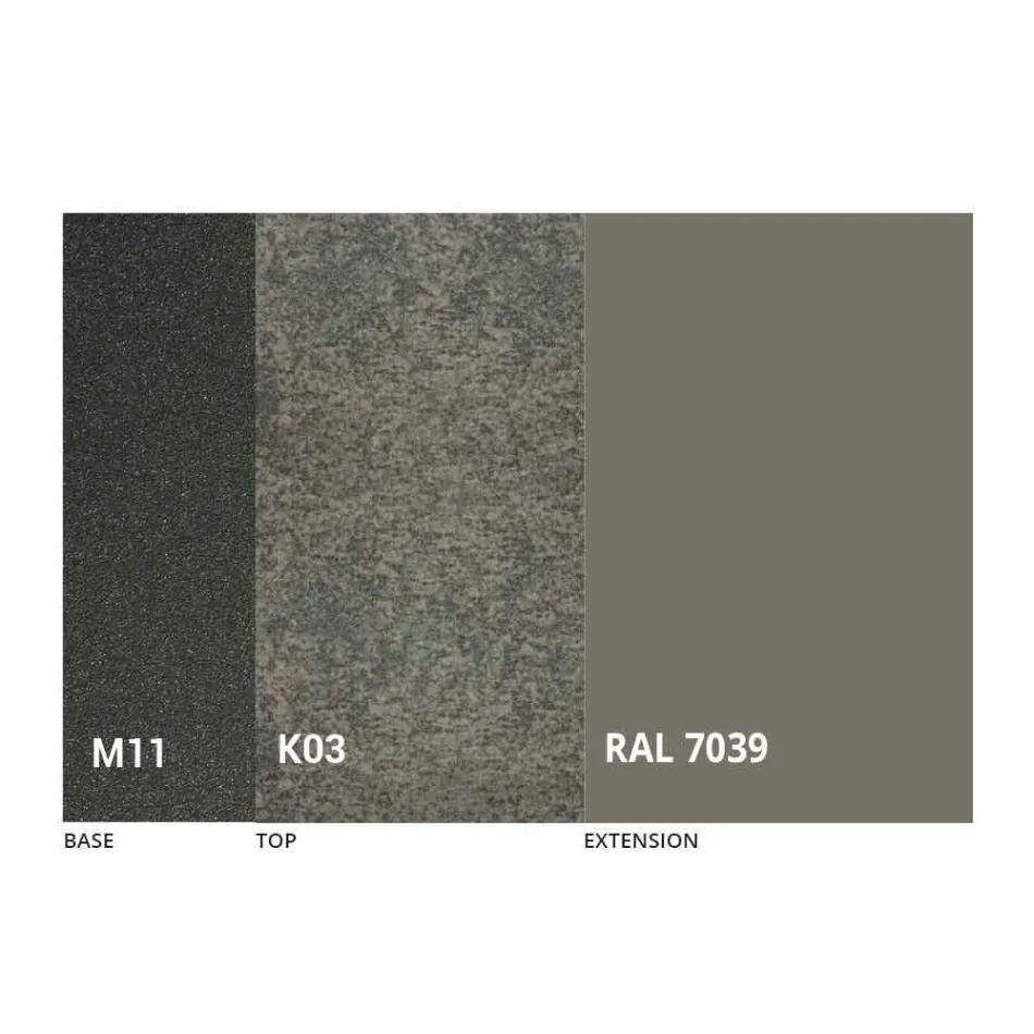 Stół Rozkładany do 298 cm w Blacie Metalowym i Ceramicznym - Anaconda Viadurini