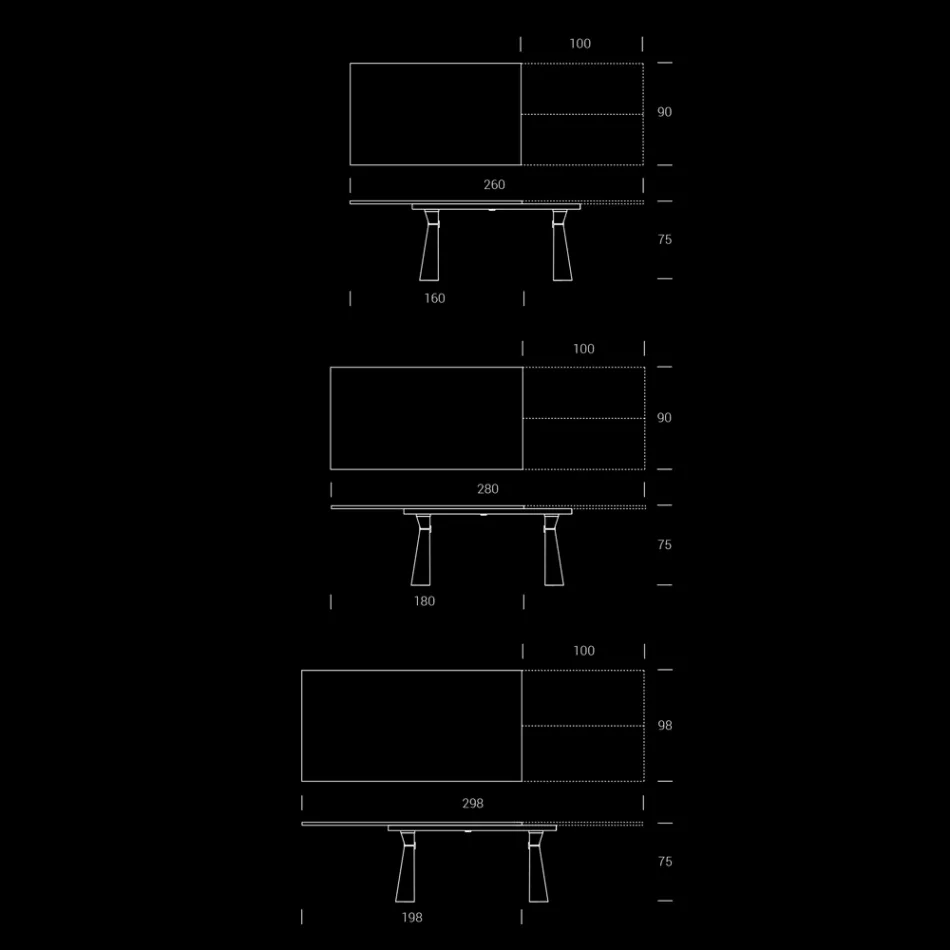 Stół rozkładany do 298 cm z melaminy Made in Italy - Fedemo Viadurini