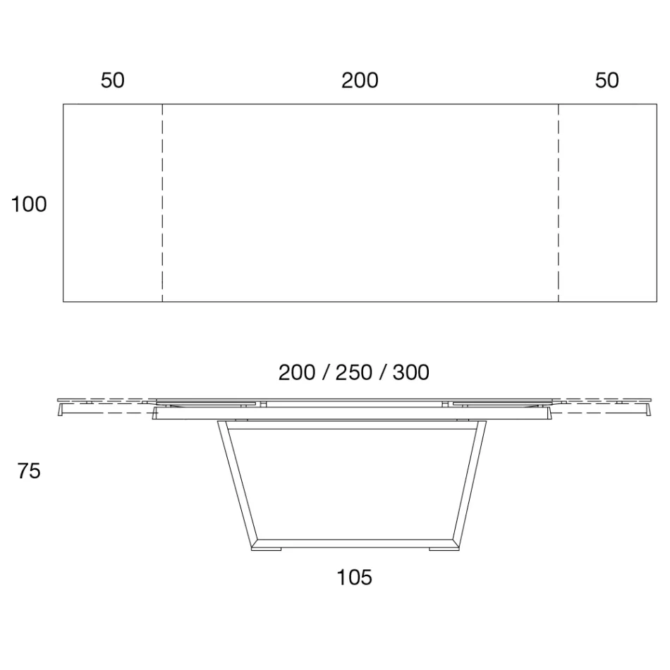 Stół rozkładany do 3 m na ceramicznych i drewnianych nogach - Cesteo Viadurini