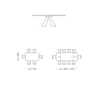 Stół do jadalni rozkładany do 300 cm z laminatu HPL Made in Italy - Dalmacja Viadurini