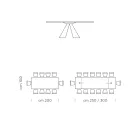 Stół do jadalni rozkładany do 300 cm z laminatu HPL Made in Italy - Dalmacja Viadurini