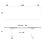 Stół do jadalni rozkładany do 300 cm z blatem z drewna i szkła - Bedrio Viadurini