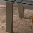 Stół do jadalni rozkładany do 300 cm z blatem z drewna i szkła - Bedrio Viadurini