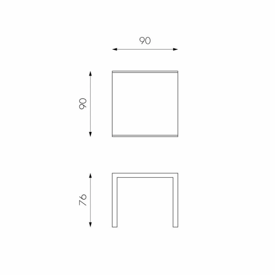 Stół rozkładany z blatem szklanym Teo Viadurini