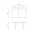 Stół rozkładany z blatem szklanym Teo Viadurini