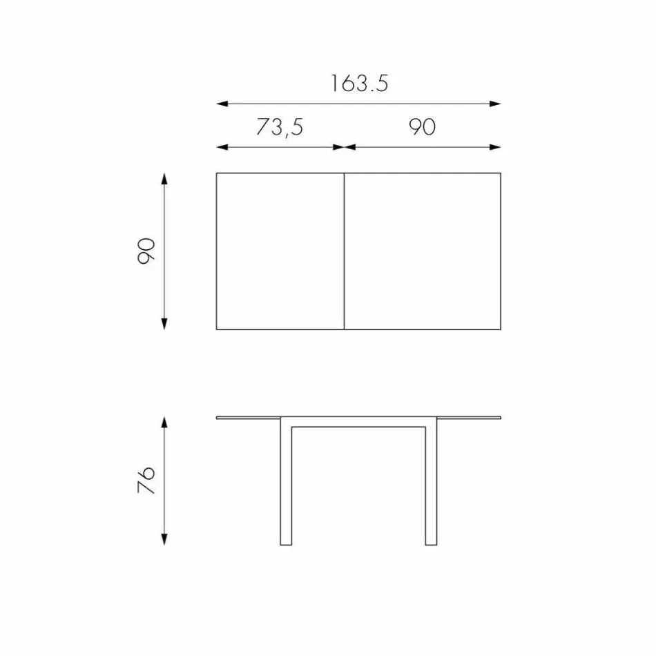 Stół rozkładany z blatem szklanym Teo Viadurini