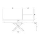 Rozkładany stół jadalny z metalową ramą Made in Italy - Elastic Viadurini