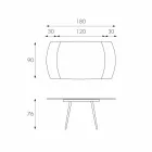 Rozkładany stół jadalny z nowym szklanym blatem Japan Viadurini