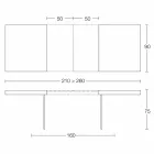 Stół rozkładany do 280 cm z drewna i szkła Made in Italy - Focus Viadurini