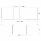 Stół rozkładany do 280 cm z drewna i szkła Made in Italy - Focus Viadurini