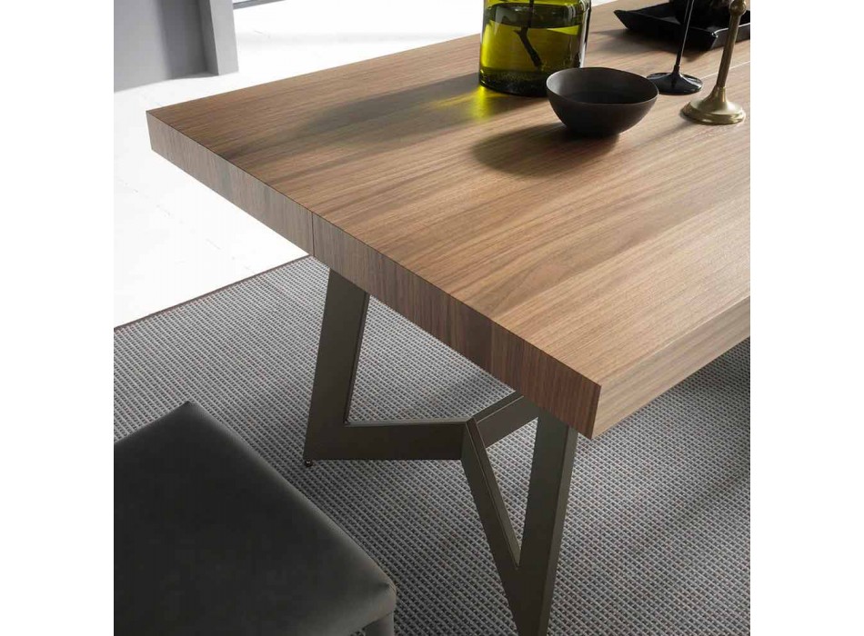 Stół rozkładany do 160 cm z drewna Made in Italy - Eugenia Viadurini