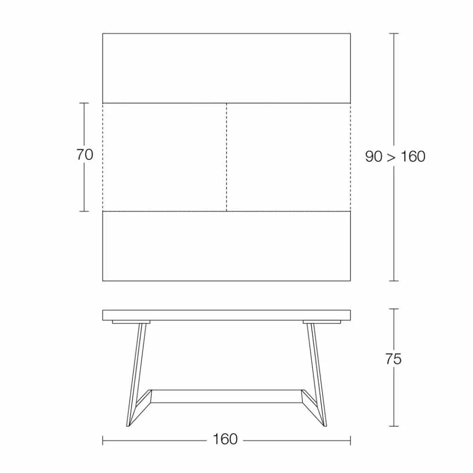 Stół rozkładany do 160 cm z drewna Made in Italy - Eugenia Viadurini