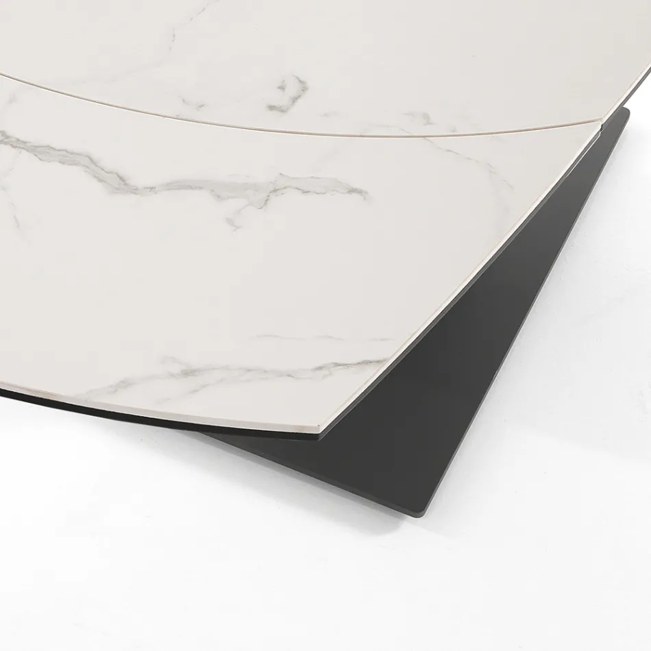 Rozkładany stół do jadalni do 180 cm z ceramiki i stali - Catone Viadurini