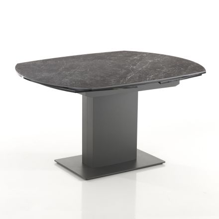 Rozkładany stół do jadalni do 180 cm z ceramiki i stali - Catone Viadurini