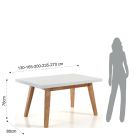 Rozkładany stół do jadalni do 235 cm z białego lakierowanego Mdf - Fedora Viadurini
