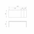 Stół dębowy Ciro o wysokości do 240 cm Viadurini