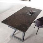 Stół rozkładany do 240 cm ze szkła ceramicznego i stali - Bortolo Viadurini